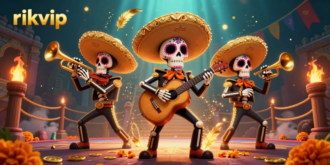 Play games and win big with rikvip at this vibrant casino scene featuring a mariachi band.