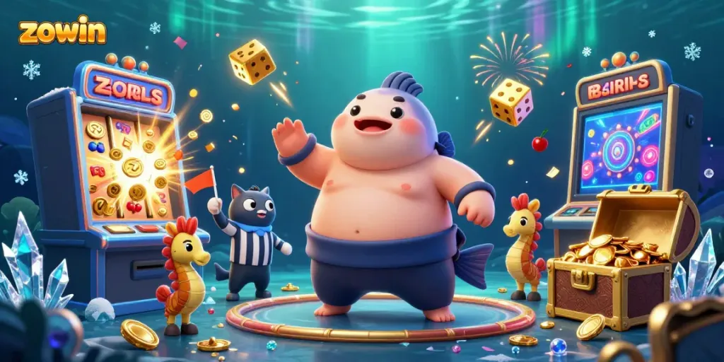 Experience dazzling winnings with the zowin casino jackpot explosion, featuring vibrant underwater characters