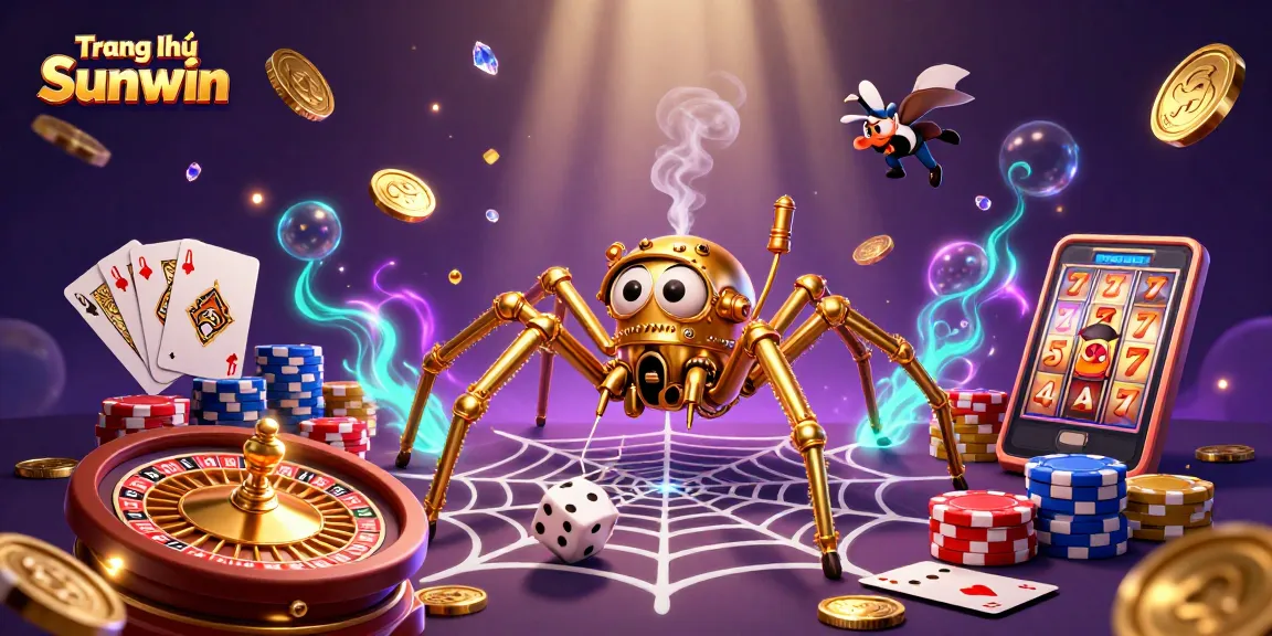 Experience gaming excitement with the Trang chủ Sunwin logo surrounded by vibrant casino elements.