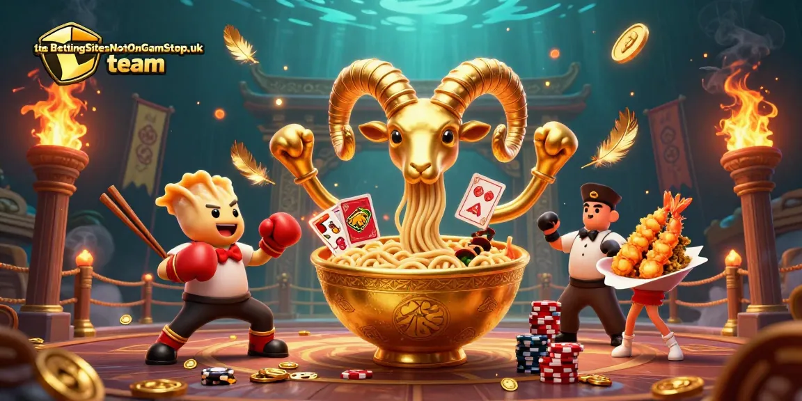 The BettingSitesNotOnGamStop.uk team showcases a vibrant casino scene with characters expertly engaging in betting activities.