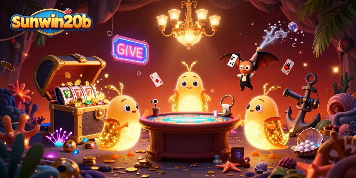 Experience electrifying gameplay with sunwin20b in this vibrant casino scene featuring glowworms and slot games.